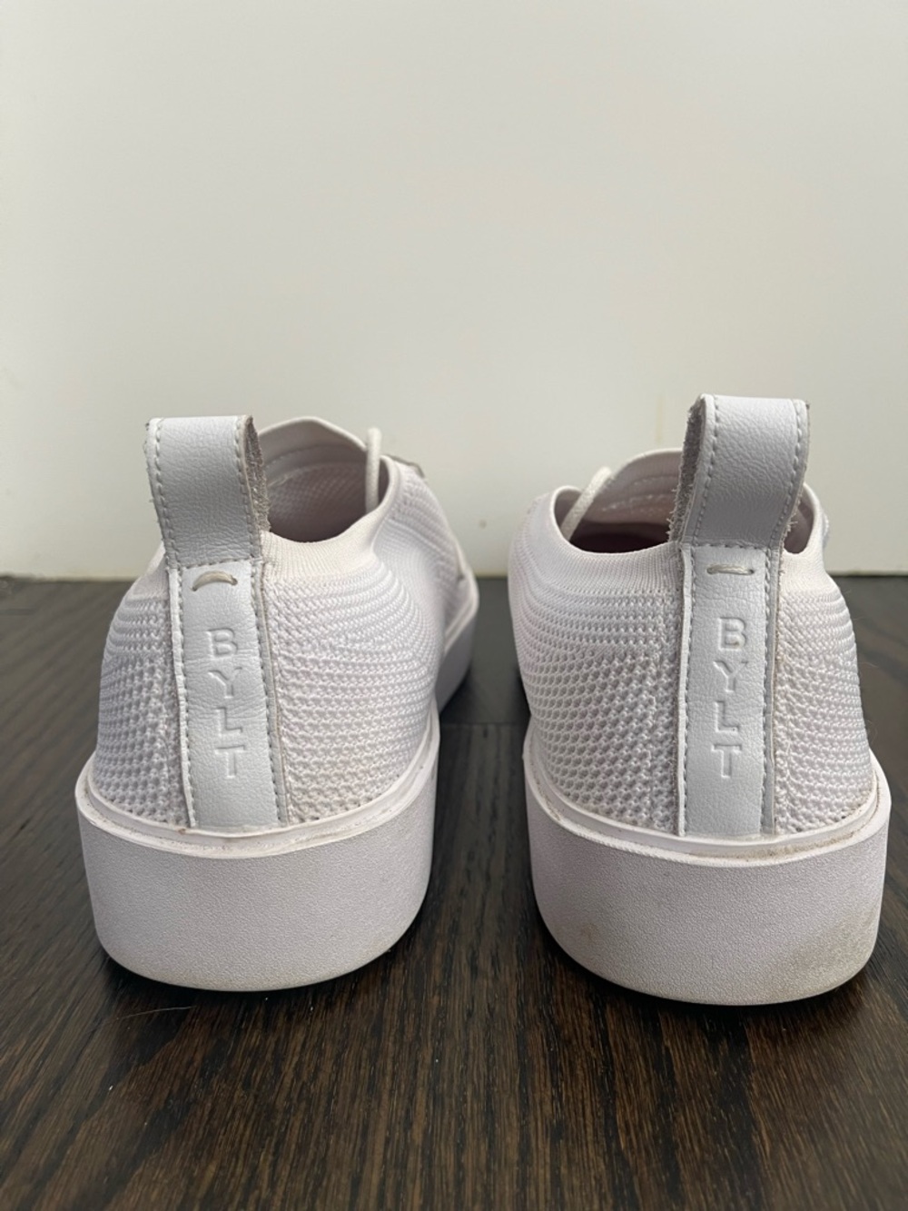 BYLT Basics Men’s All-White Knit Casual Sneakers - Picture 6 of 6